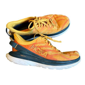 HOKA Mach Supersonic Orange & Navy Sneakers, size 8.5